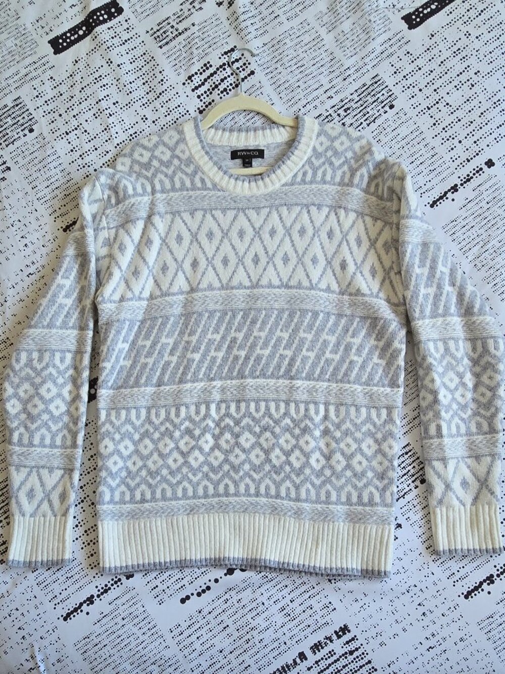 RW&CO Fair-Isle Long-Sleeve Crew-Neck Sweater – Cloud Blue | Size S